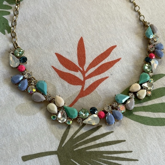 ✨J.Crew Pastel Crystal Statement Necklace✨ - Picture 2 of 3